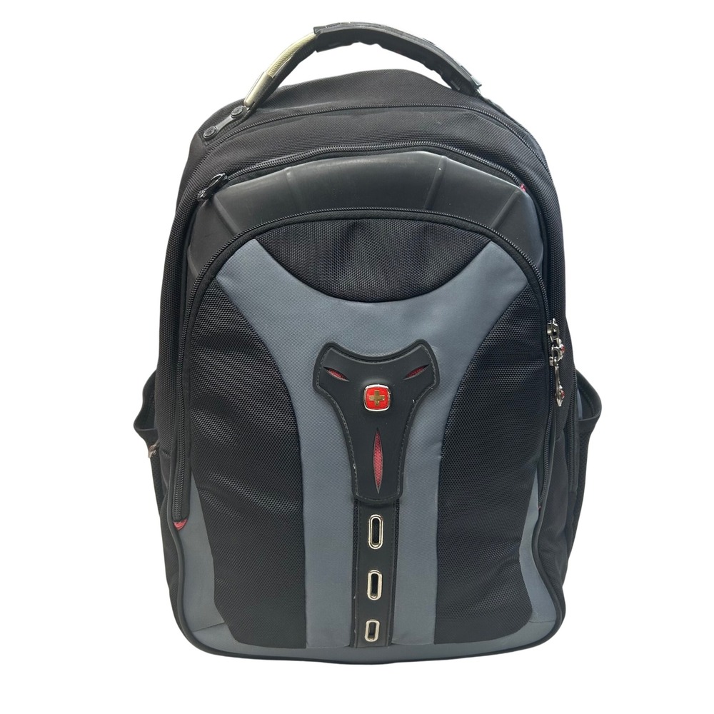 SwissGear Backpack Black Grey Professional Travel Work Bag 17"‎ Laptop Padded